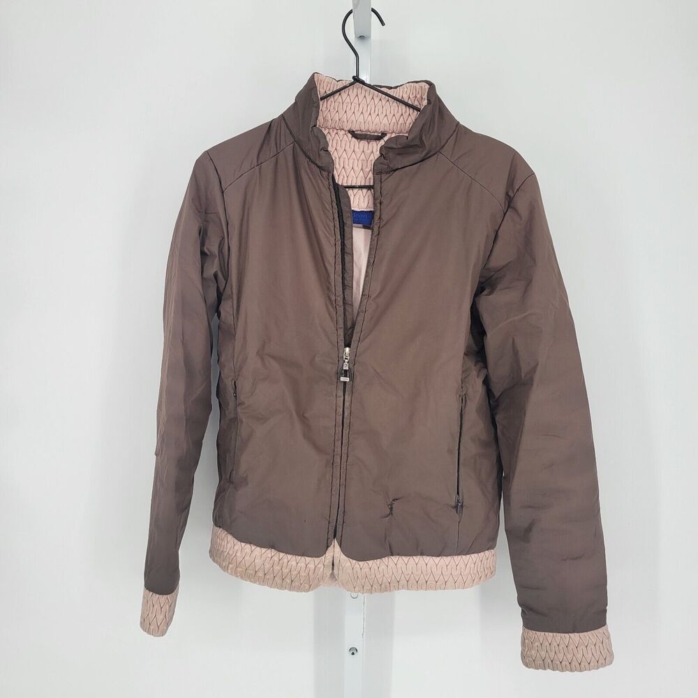Irideon Womens Sz S Full Zip Riding Wear Jacket Horseback Riding Brown Pink